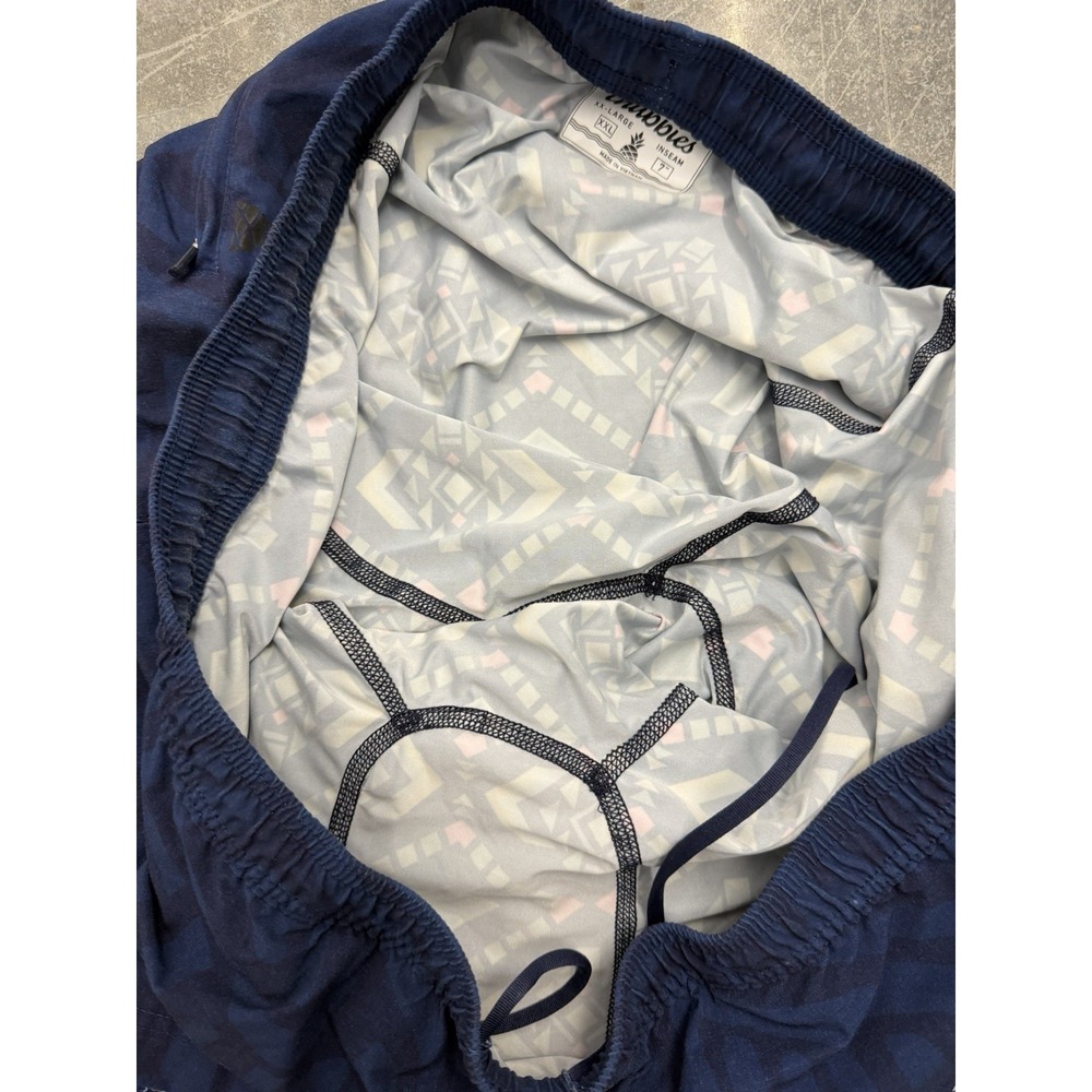 Chubbies‎ Geometric Pattern Mens XXL Blue Drawstring Stretch Twill 7" Shorts - Picture 3 of 5